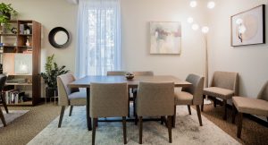 Front Range Psychological Services office number 1 in Arvada, CO with meeting table with 6 chairs and other decor